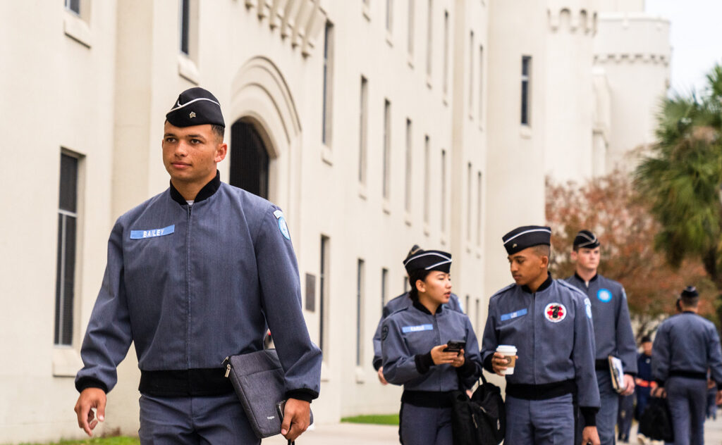 Cadets walking to class